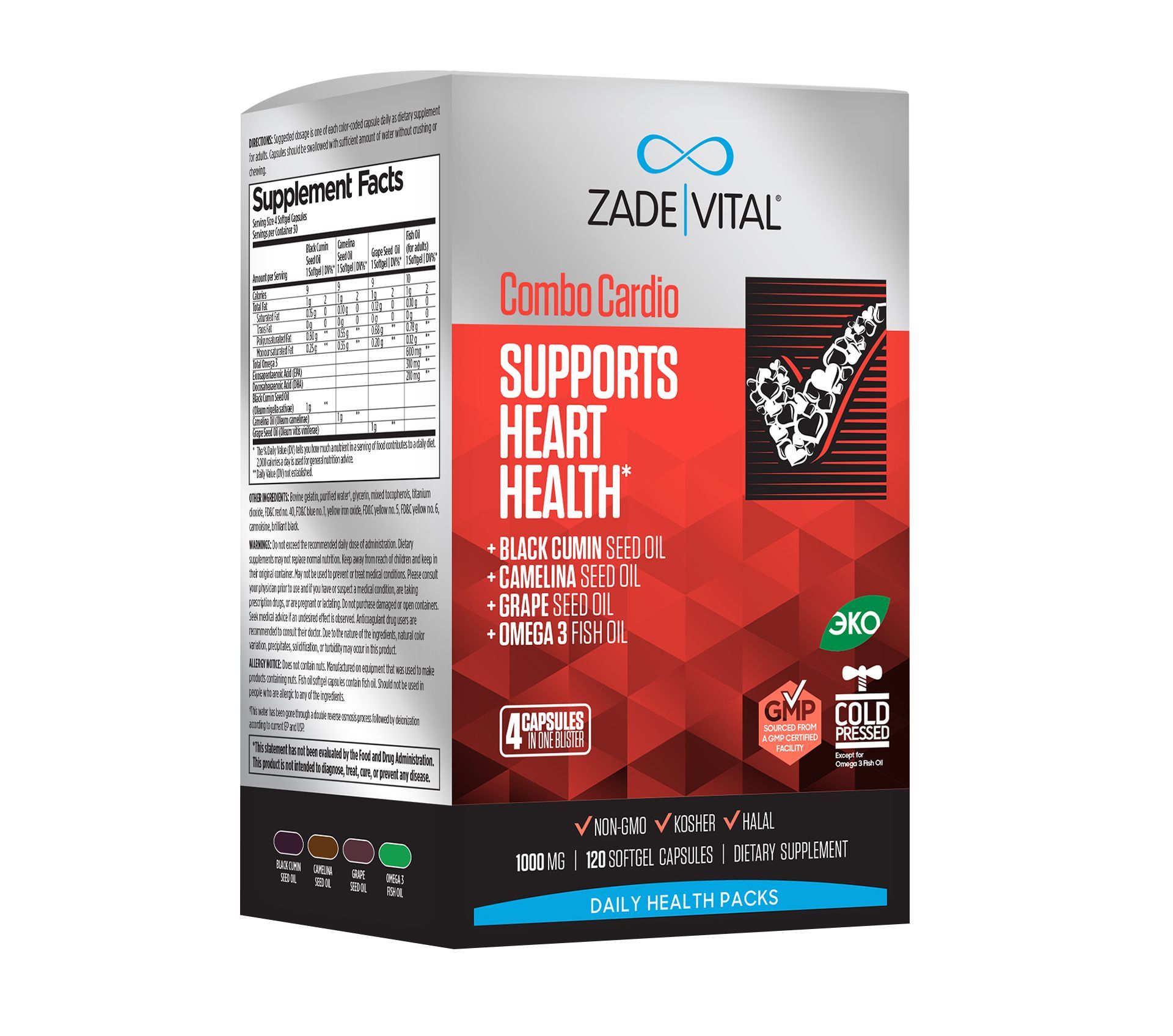 Combo Cardio Zade Vital, 120 капсул (Комбо Кардио)