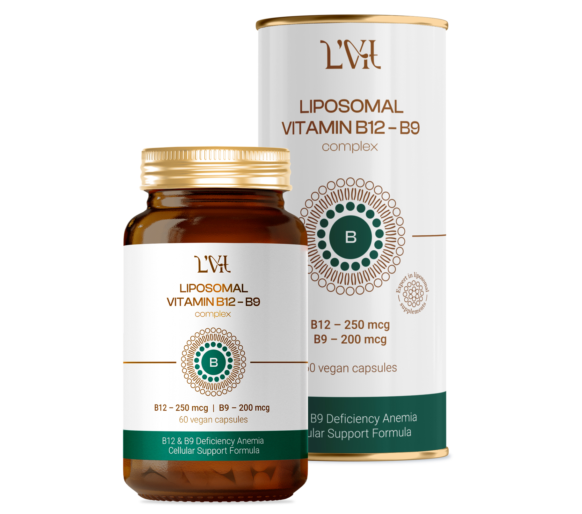 Липосомальный комплекс В12 + В9, Liposomal Vitamins, 60 капсул (без диоксида титана)